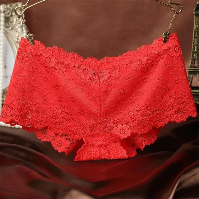 2018 New Sexy Brand Ladies Underwear Women Sexy Transparent Shorts Lace Panties Female Knickers Full Lace Tempting briefs