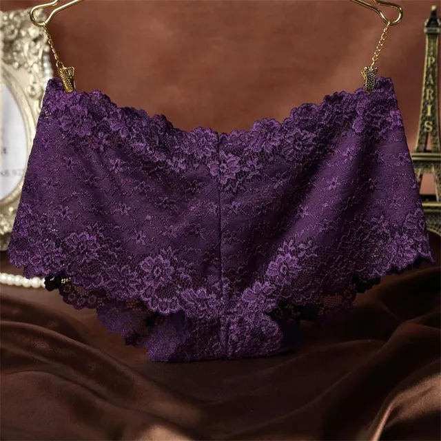 2018 New Sexy Brand Ladies Underwear Women Sexy Transparent Shorts Lace Panties Female Knickers Full Lace Tempting briefs