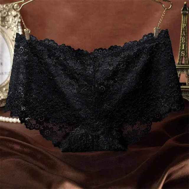 2018 New Sexy Brand Ladies Underwear Women Sexy Transparent Shorts Lace Panties Female Knickers Full Lace Tempting briefs