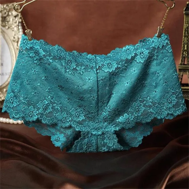2018 New Sexy Brand Ladies Underwear Women Sexy Transparent Shorts Lace Panties Female Knickers Full Lace Tempting briefs