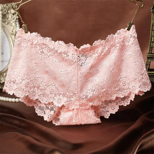 2018 New Sexy Brand Ladies Underwear Women Sexy Transparent Shorts Lace Panties Female Knickers Full Lace Tempting briefs