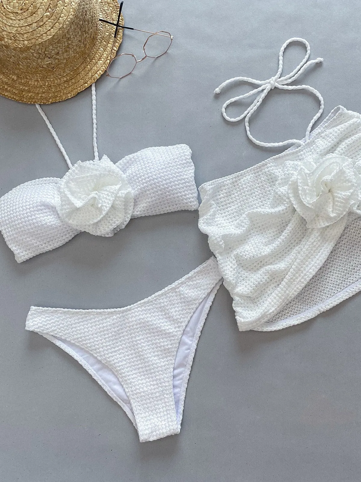 3D Floral Ensemble Women's Swimwear
