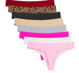 4 pcs Thong Leopard Seamless Panties Low Waist