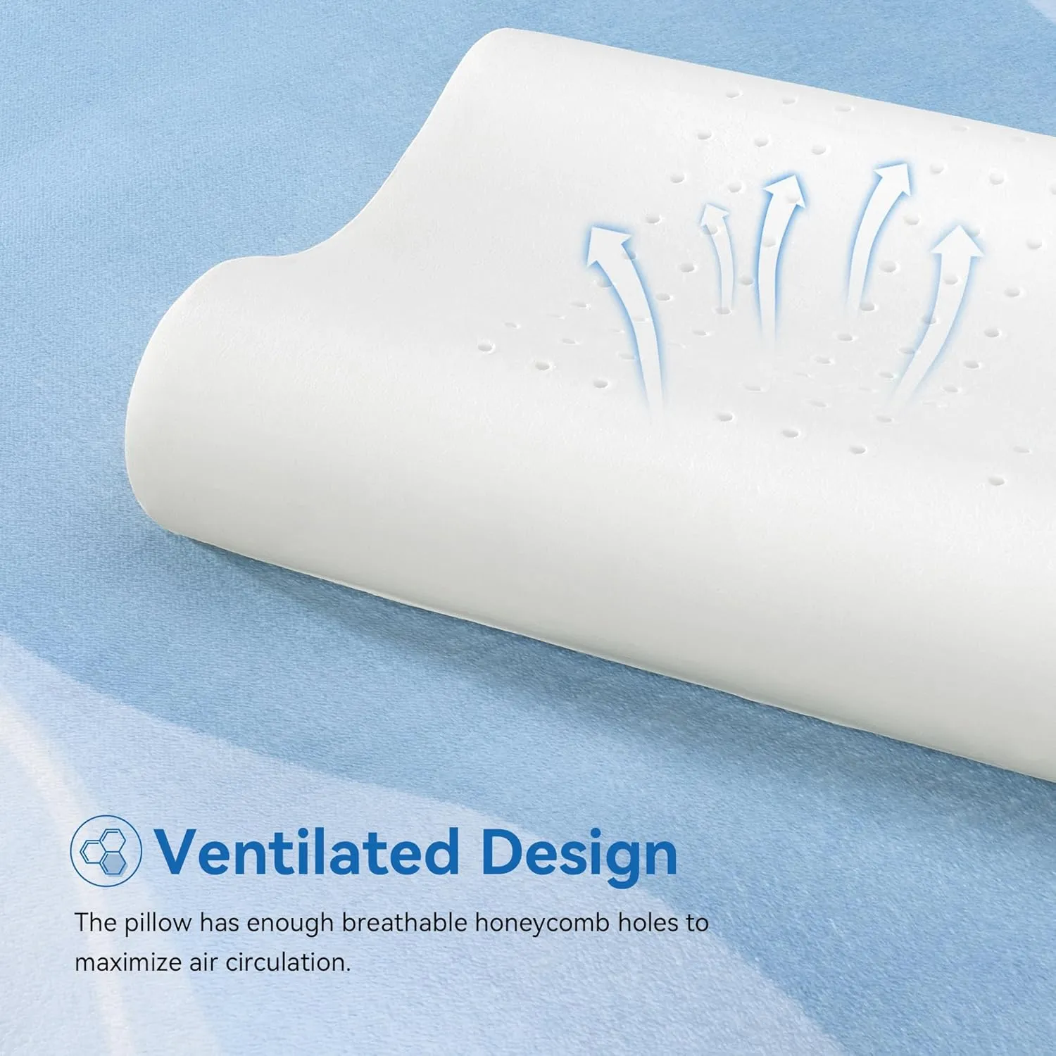 AM AEROMAX Cooling Contour Memory Foam Pillow, Cervical Pillow for Neck Pain Relief, Neck Orthopedic Sleeping Pillows for Side, Back and Stomach Sleepers.