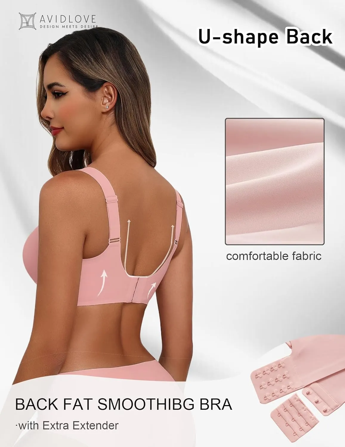 Avidlove Bras for Women Seamless Bra Full Coverage T Shirt Bralettes Push Up Bra Wireless Bra