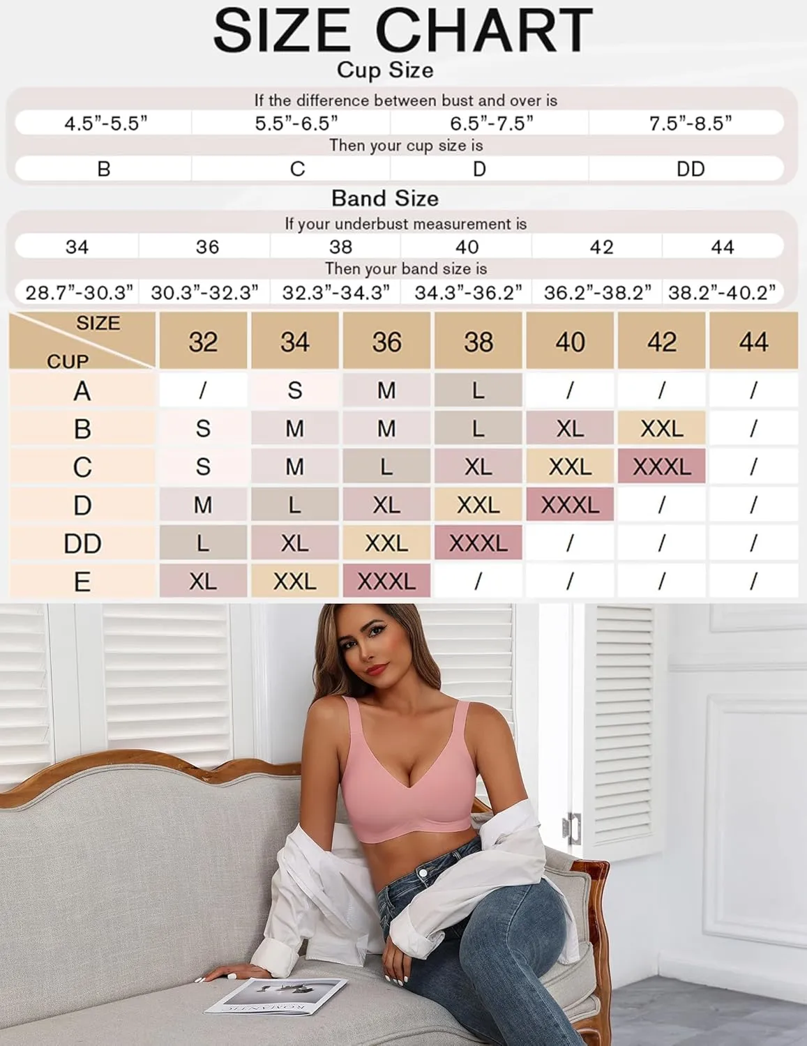 Avidlove Bras for Women Seamless Bra Full Coverage T Shirt Bralettes Push Up Bra Wireless Bra