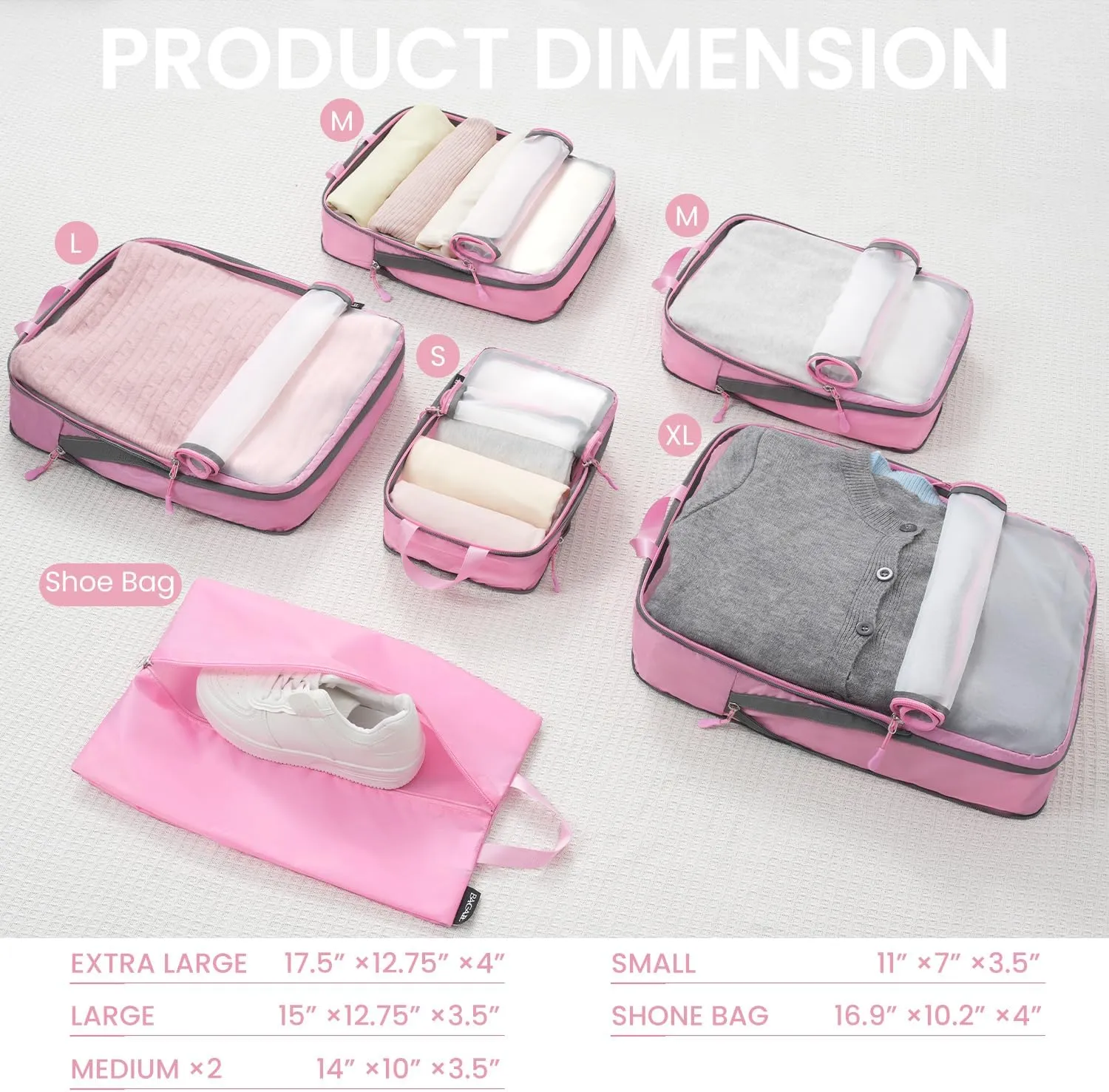 BAGAIL 4 Set/6 Set Ultralight Compression Packing Cubes Packing Organizer for Travel Accessories Luggage Suitcase Backpack