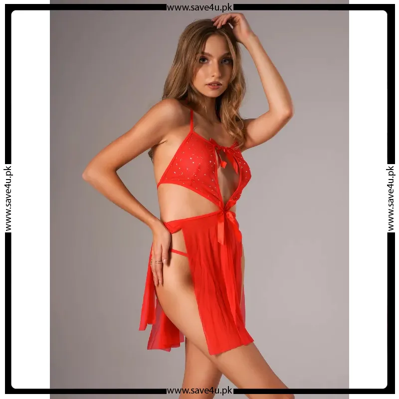 Beautiful Lace Mesh Short Sleepwear