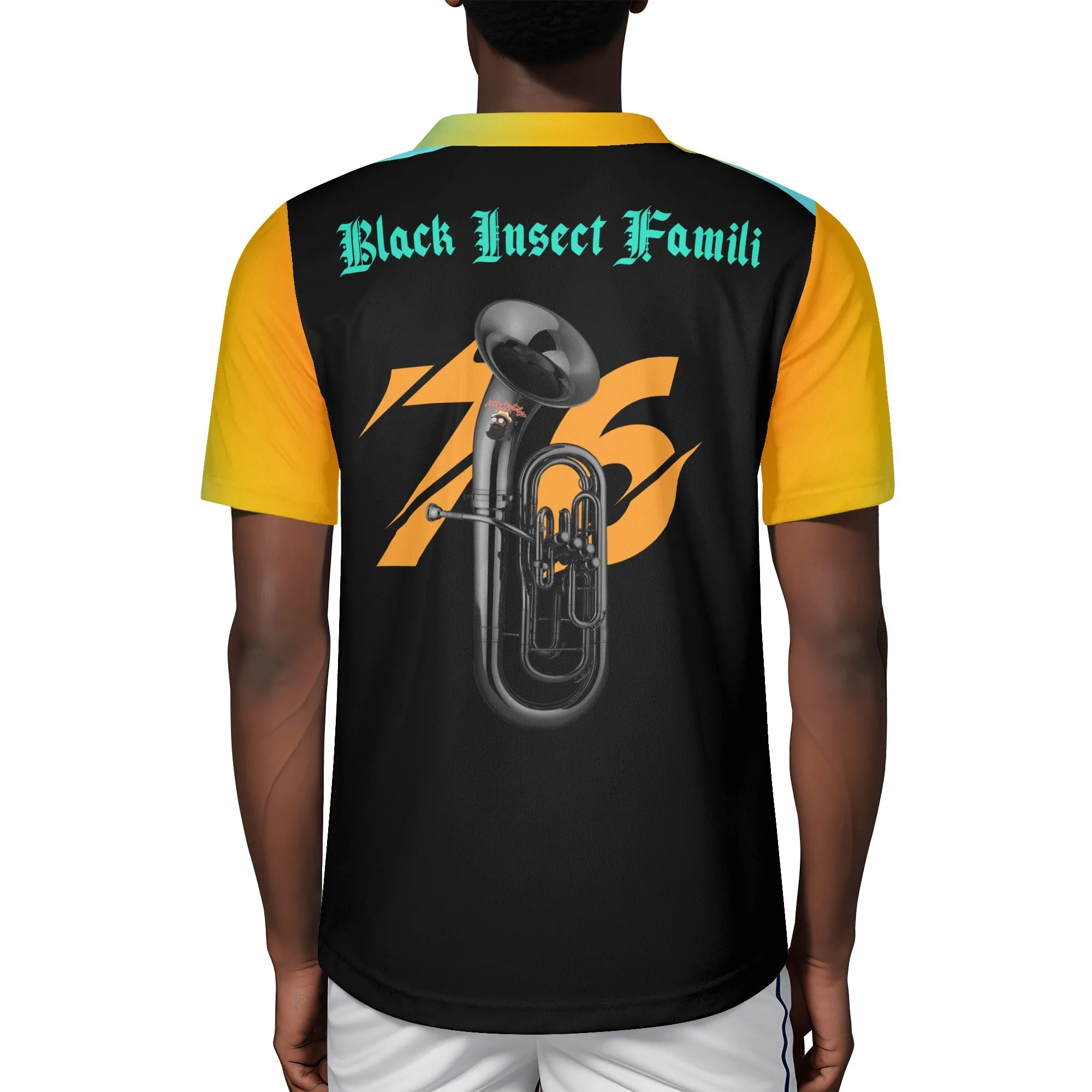 Blk Insct Famili  Baritone Mens All Over Printing Rugby Jersey