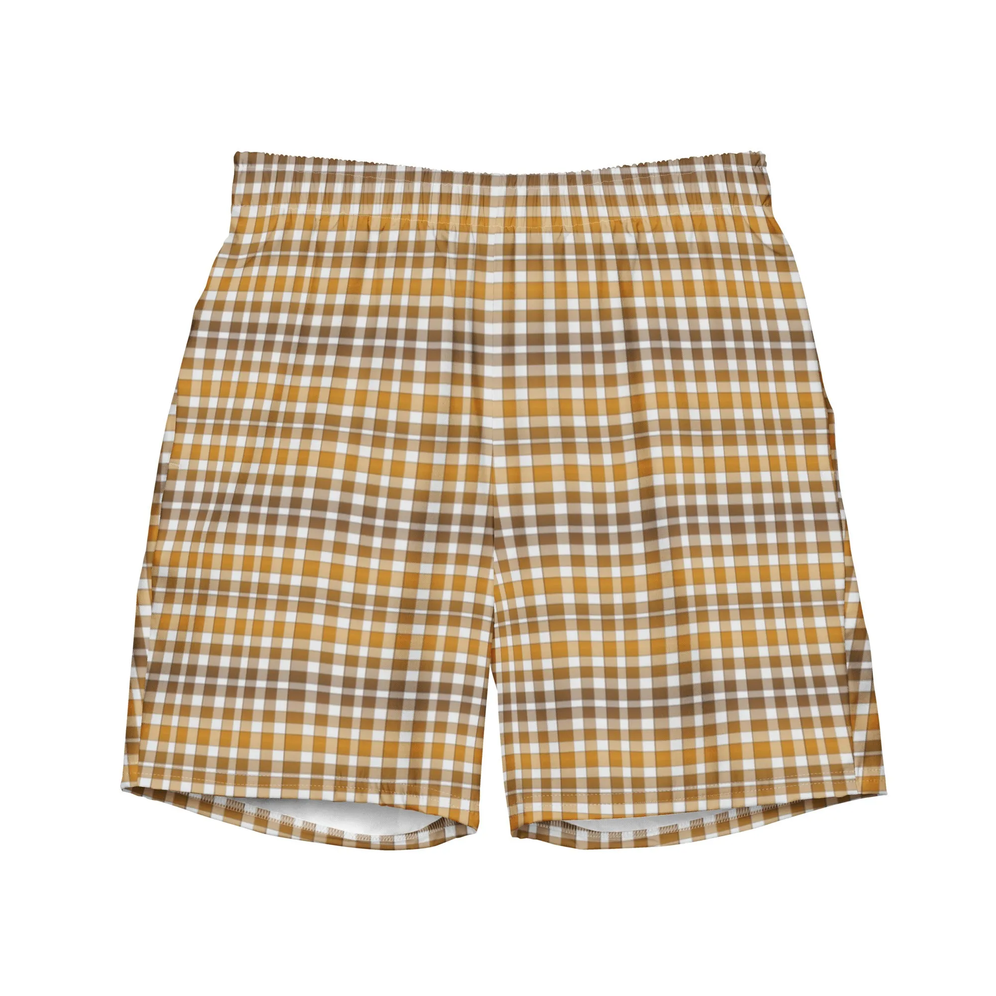 Check print pattern swimming trunks for men, lioness-love