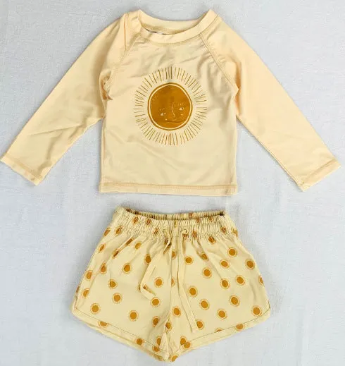 Children's Sun Protection Long-sleeved Baby Swimsuit Swim Trunks Set