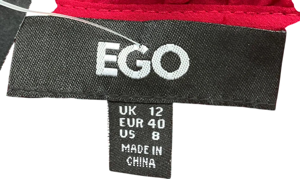 Ego Low Waist Frill Detail Maxi Beach Skirt In Red Mesh UK 12