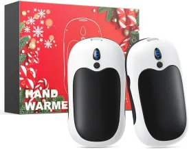 Electric Hand Warmers Rechargeable 2 Pack - Magnetic Hand Warmers Rechargeable, 6000mAh Portable Hand Warmer with 2 in 1 USB Cable for Camping, Christmas Stocking Stuffers