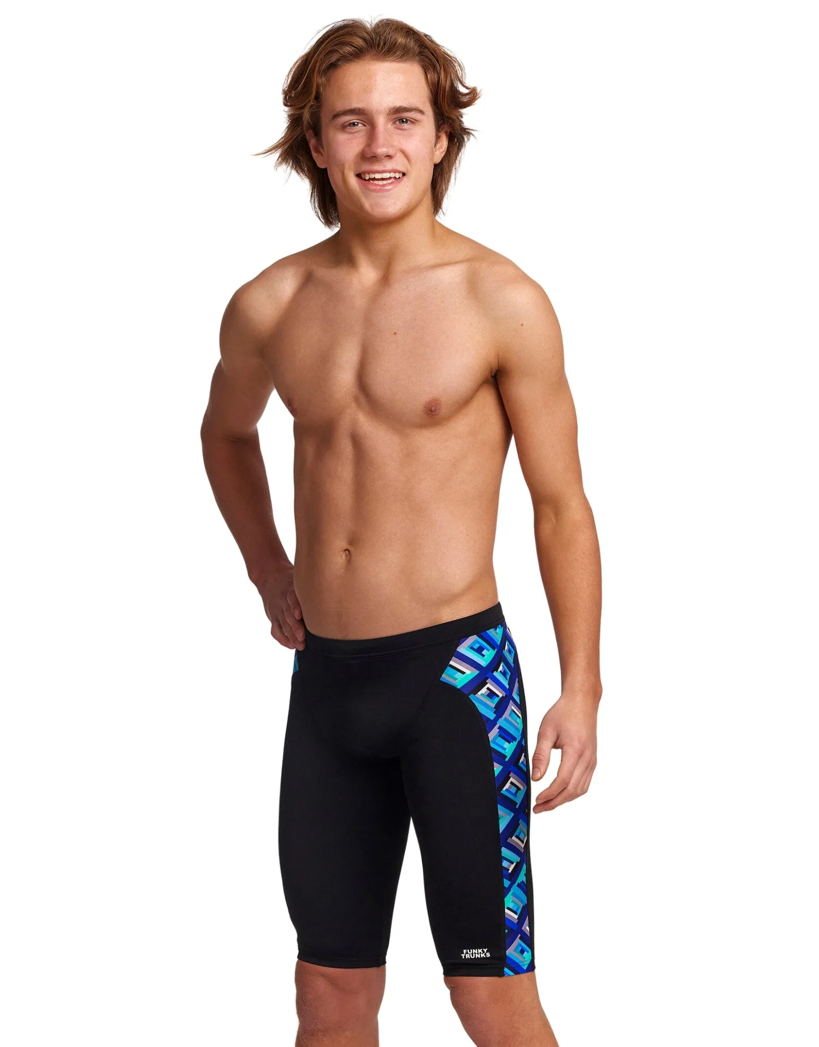 Funky Trunks Boys Blue Bunkers Swim Training Jammer - Black