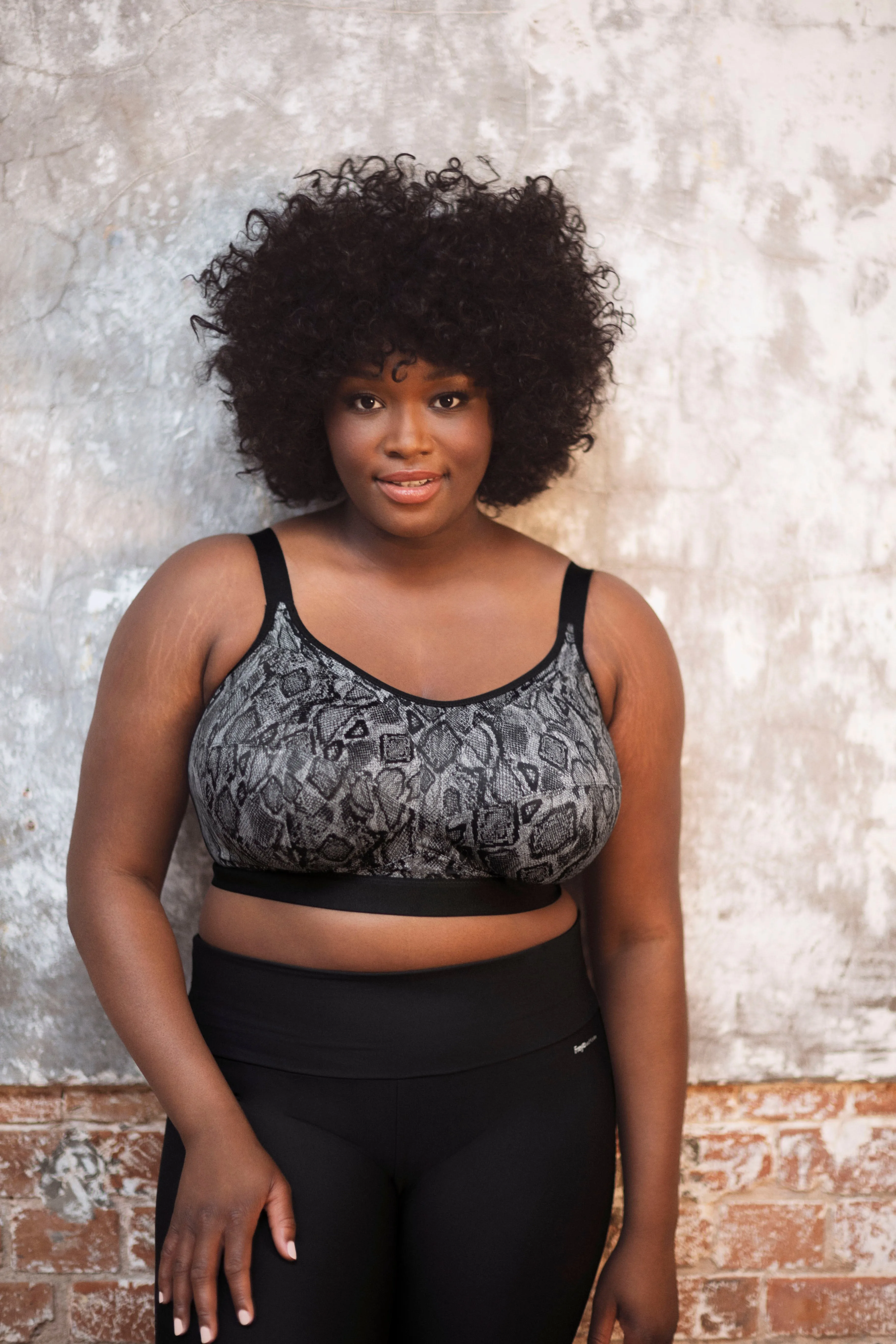 Goddess Sport Non Wired Bra | BLACK SNAKE