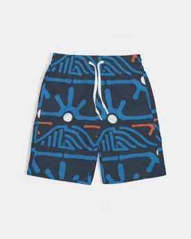 Hand Made Tribal Pattern Dark Blue Boy's Swim Trunk
