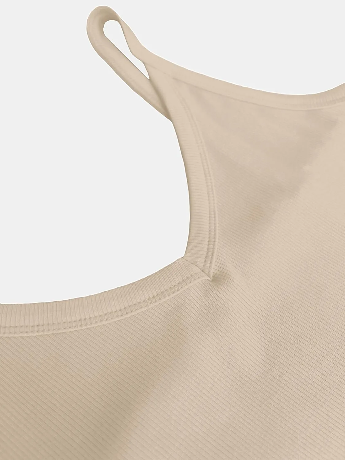 iGENJUN Womens Spaghetti Strap V-Neck Ribbed Tank Tops for Women 2025 Slim Fitted Soft Camisole Basic Layering Shirts