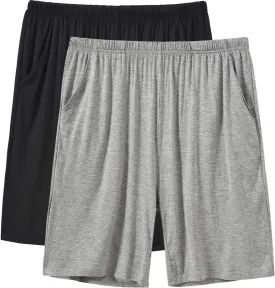 JINSHI Mens Pajama Shorts Soft Comfortable Lightweight Elastic Drawstring Men Lounge Sleep Shorts with Pockets
