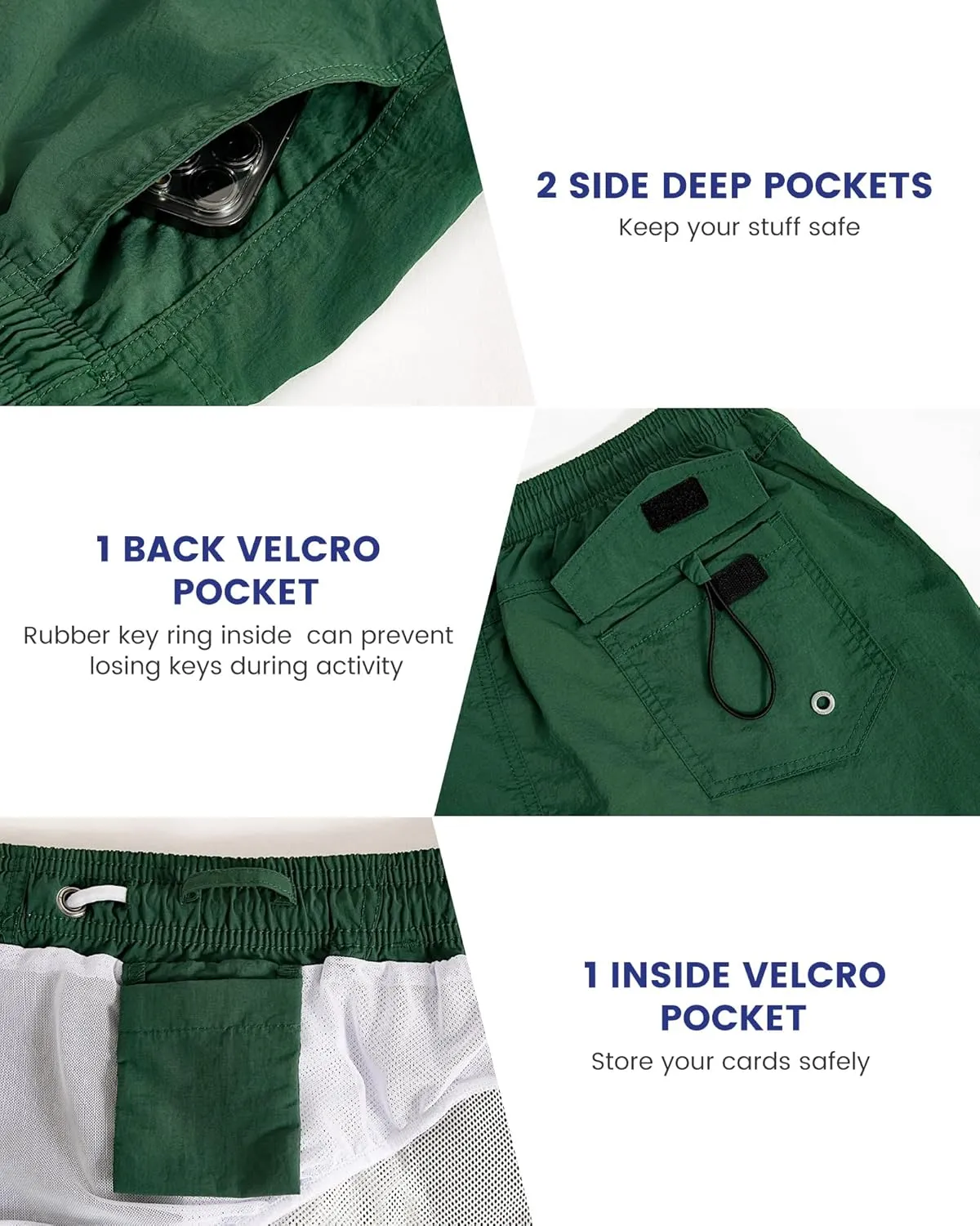 maamgic Mens Swim Trunks 5" with Mesh Lining Quick Dry Bathing Suits for Men Swim Shorts Swimwear