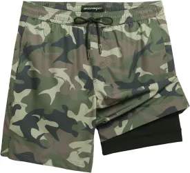 maamgic Mens Swim Trunks with Compression Liner 7 Inch Inseam Mens Bathing Suit Quick Dry Swimming Trunks Swimsuit Camo X-Large