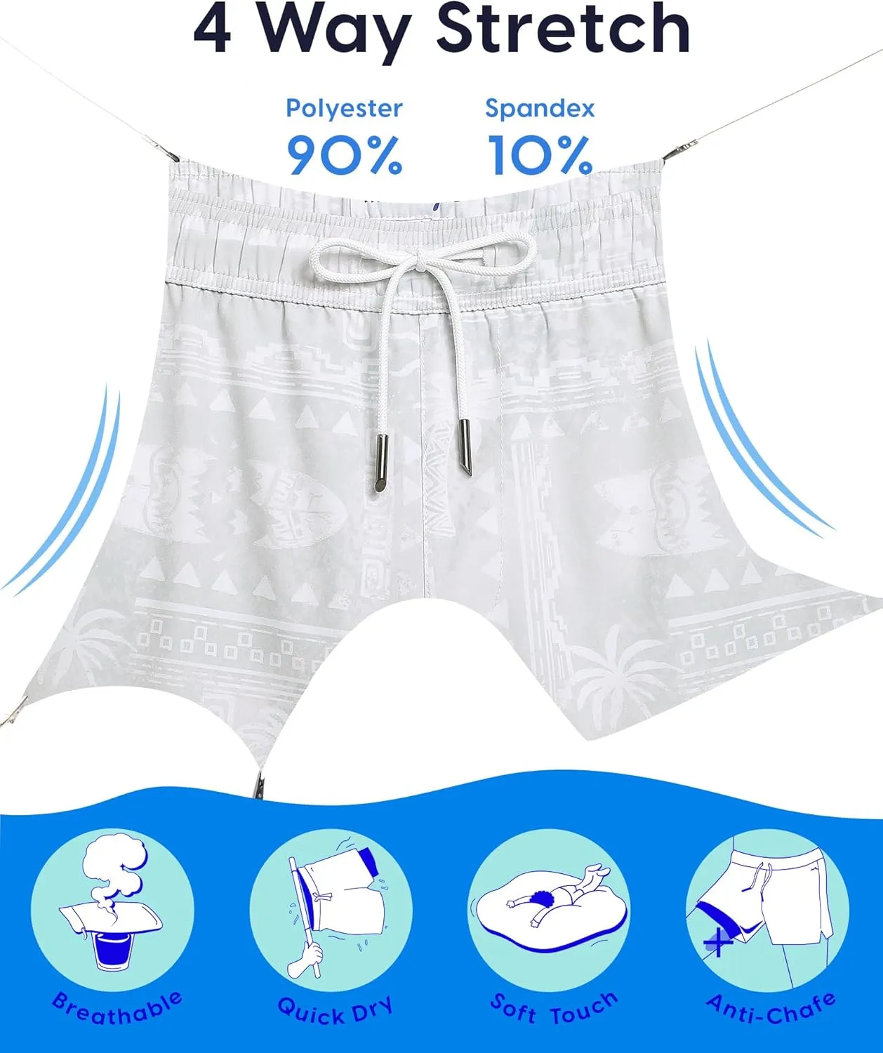 maamgic Mens Swim Trunks with Compression Liner 9 Inch Stretch Quick Dry Swim Shorts with Zipper Pockets Swimwear