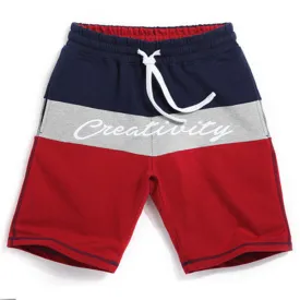 Mens Summer Elastic Waist Drawstring Hit Color Thin Casual Beach Shorts Sport Shorts