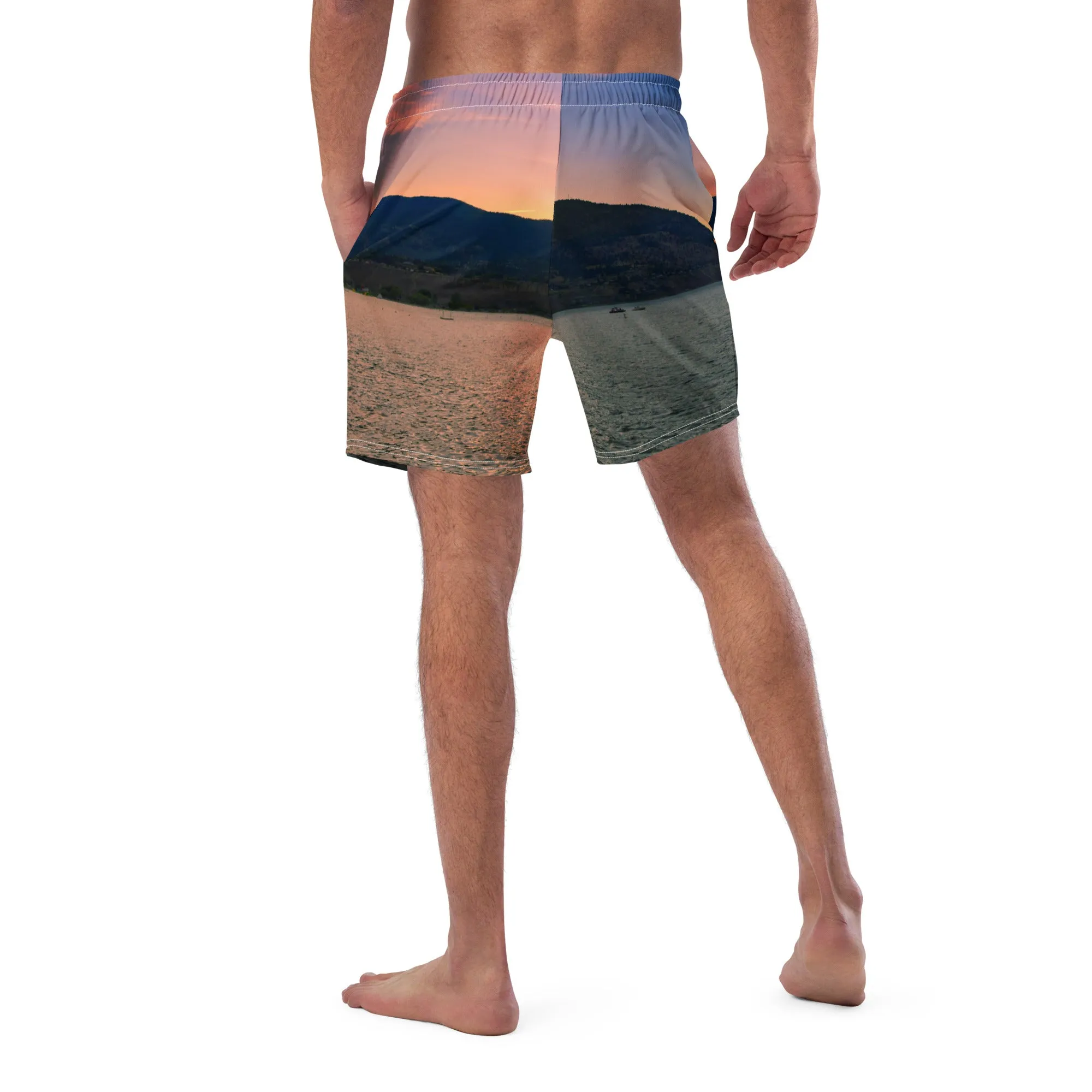 Men's Swim Trunks - Penticton Okanagan Lake Sunset