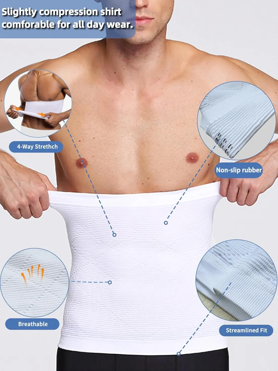 Mens Waist Cinchers Tummy Control Belt Stomach Shaping Trainer Shapewear Abdomen Compression Slimming Body Shaper