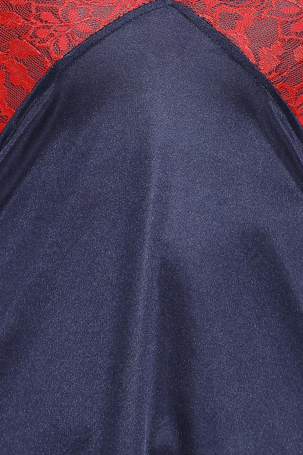 Navy Blue Satin Short Night Dress & Robe Set