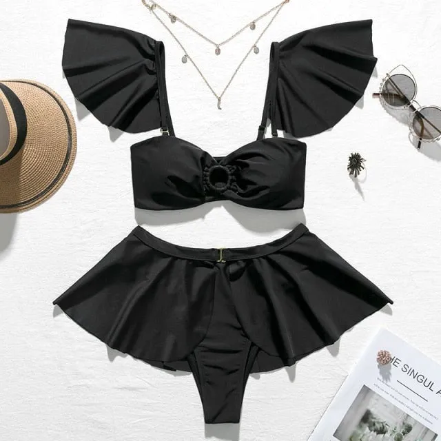 Off Shoulder Swimsuit Set
