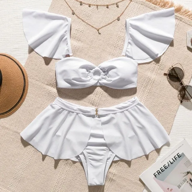 Off Shoulder Swimsuit Set