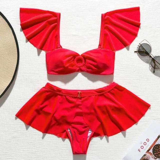 Off Shoulder Swimsuit Set