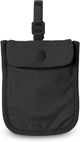 Pacsafe Coversafe S25 Hidden Undercover Travel Bra Pouch for Women (Washable) - Stash up to 6 Credit Cards plus Money and Key with Adjustable, Elastic Strap; Suitable for all Bra Sizes (Black)