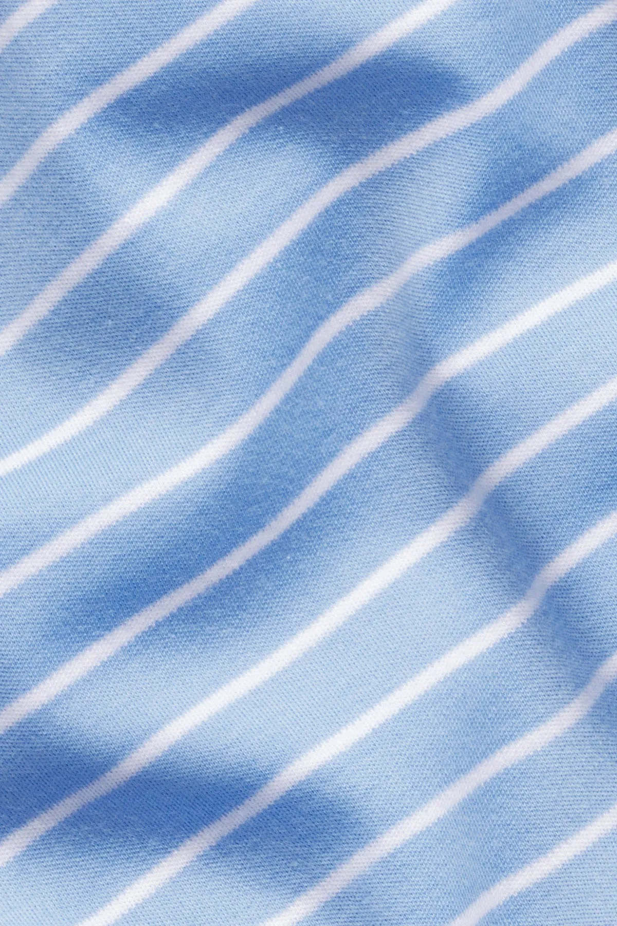 Pima Crew Wide Leg Pajama Set in Mixed Baltic Blue Stripe