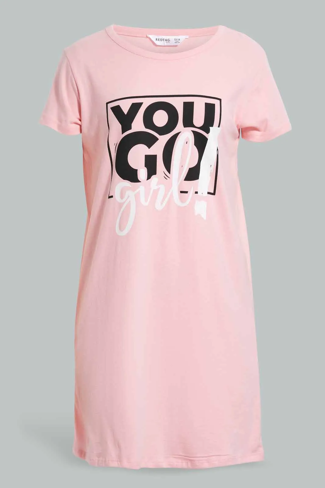 Pink Prinked Night Dress For Baby Girls