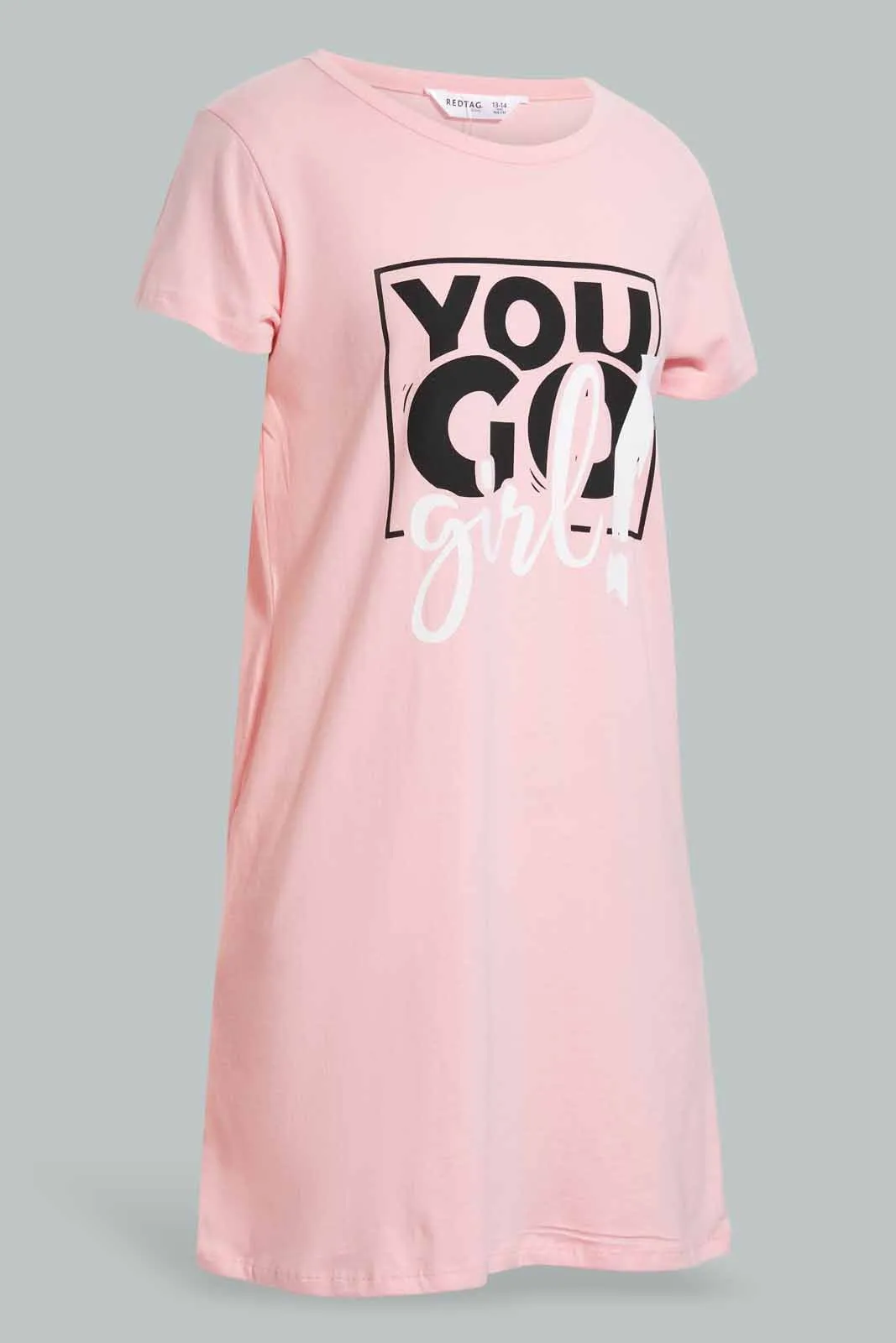 Pink Prinked Night Dress For Baby Girls