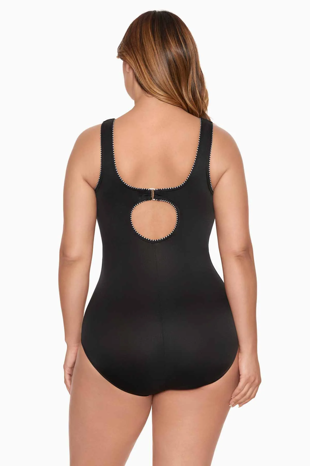 Plus Size Colorblock Touche One Piece Swimsuit