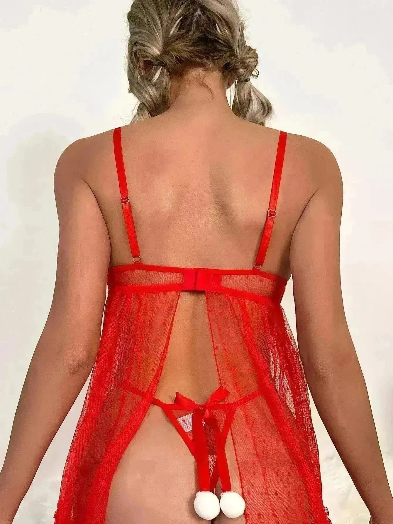Red Lingerie Lace Lingerie Set Suspender Lingerie Nightdress