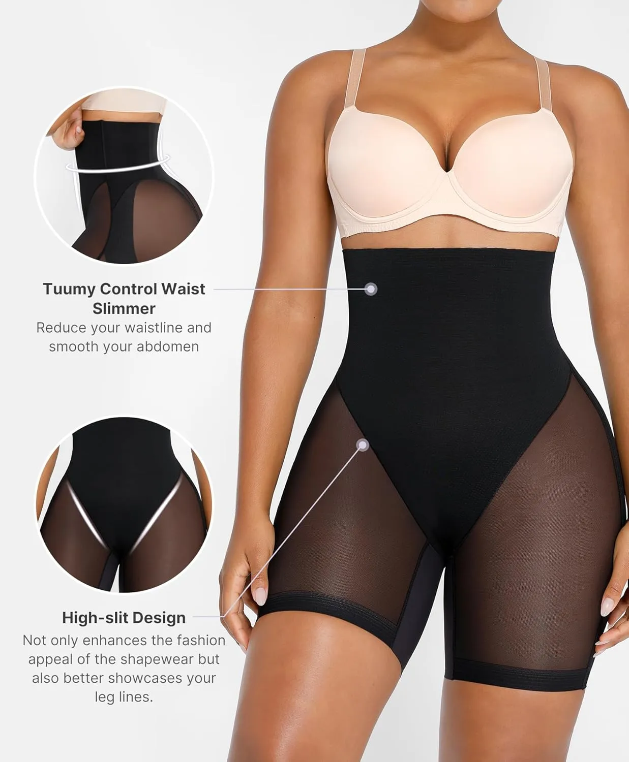 SHAPELLX Shapewear Tummy Control High Waist Shaping Butt Lifting Shorts Cincher Girdle Womens Body Shaper Panties