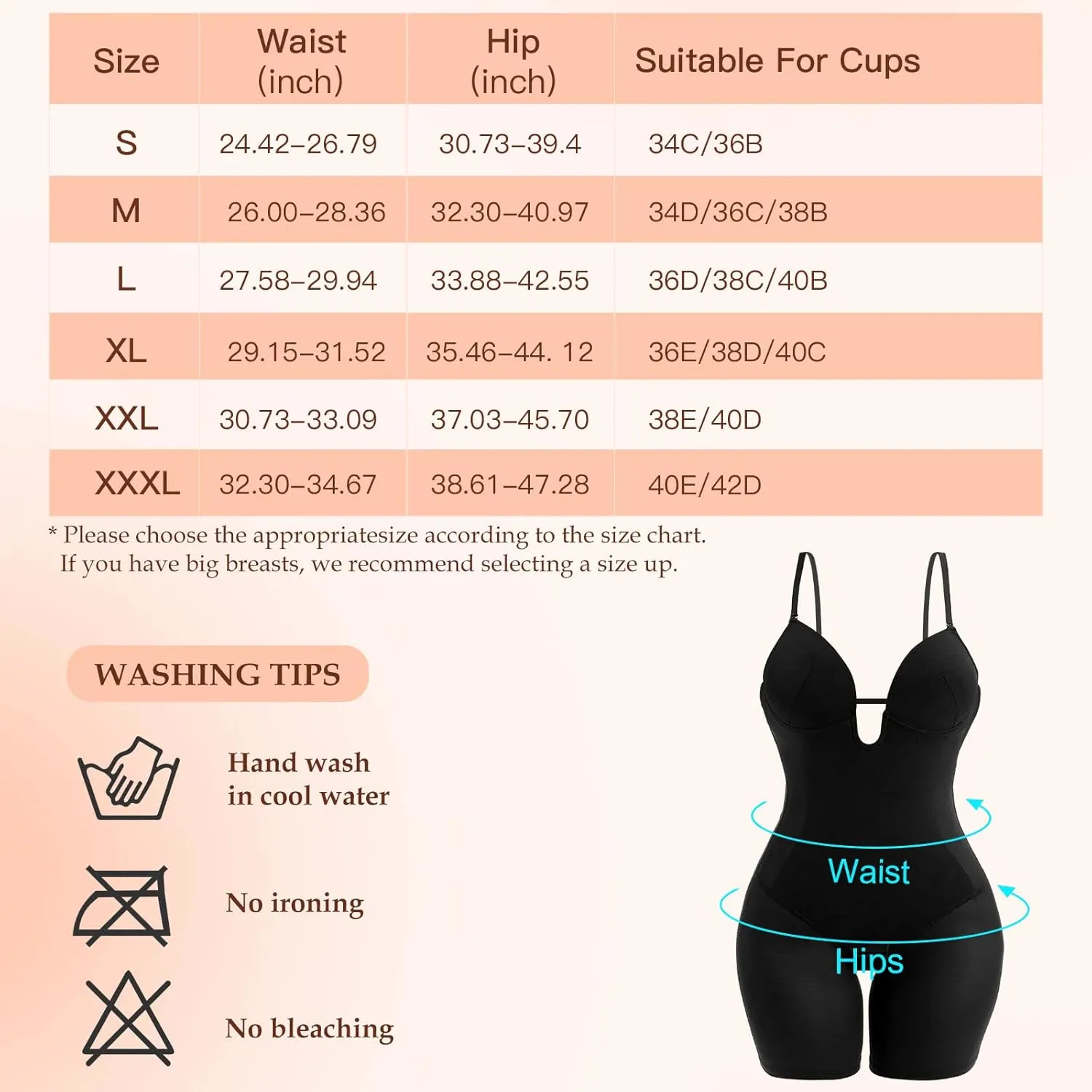 Slimers Body Shaper for Women Tummy Control U Plunge Backless Full Body Shapewear Mid Thigh Mesh strapless Bodysuit Top