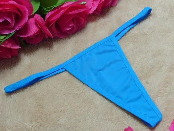 Solid color 20 color printing lingerie underwear women panties string GString thong