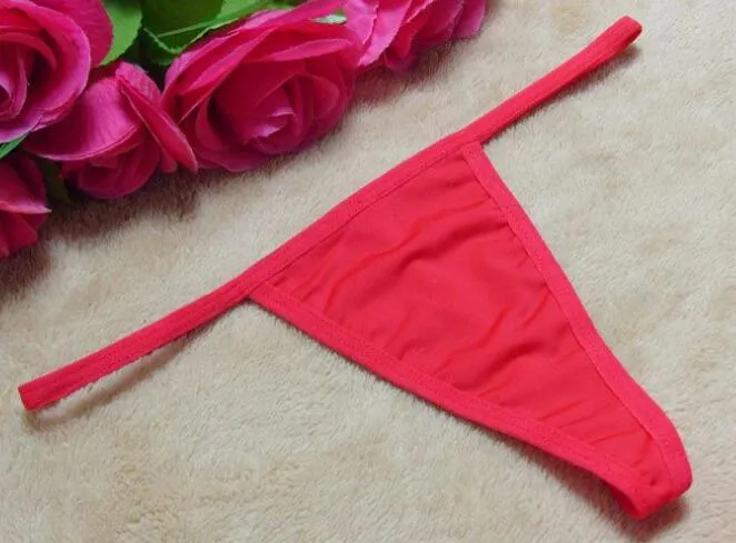 Solid color 20 color printing lingerie underwear women panties string GString thong