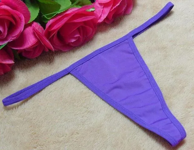 Solid color 20 color printing lingerie underwear women panties string GString thong