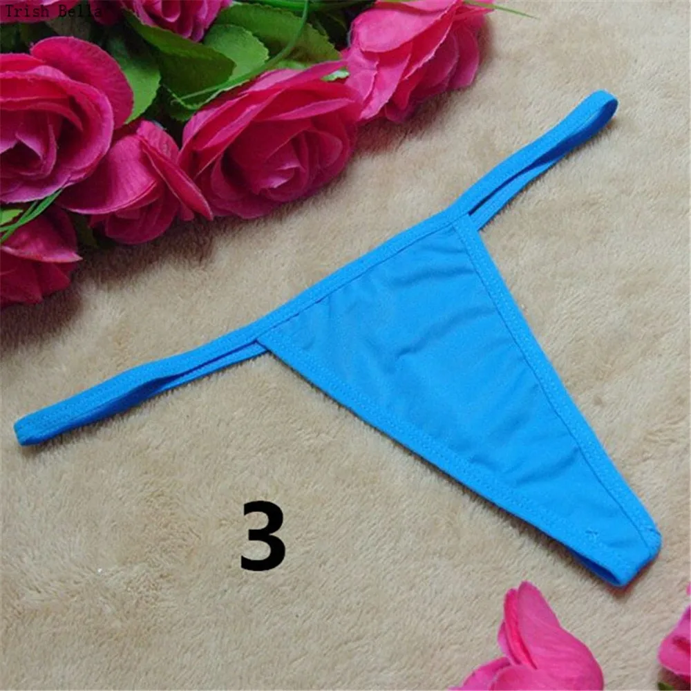 Solid color 20 color printing lingerie underwear women panties string GString thong
