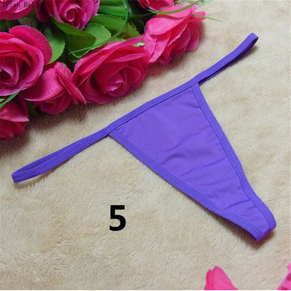 Solid color 20 color printing lingerie underwear women panties string GString thong