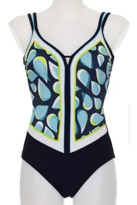 Sunflair Plus Shapewear Swimsuit, Night Blue / Turquoise (72132X)