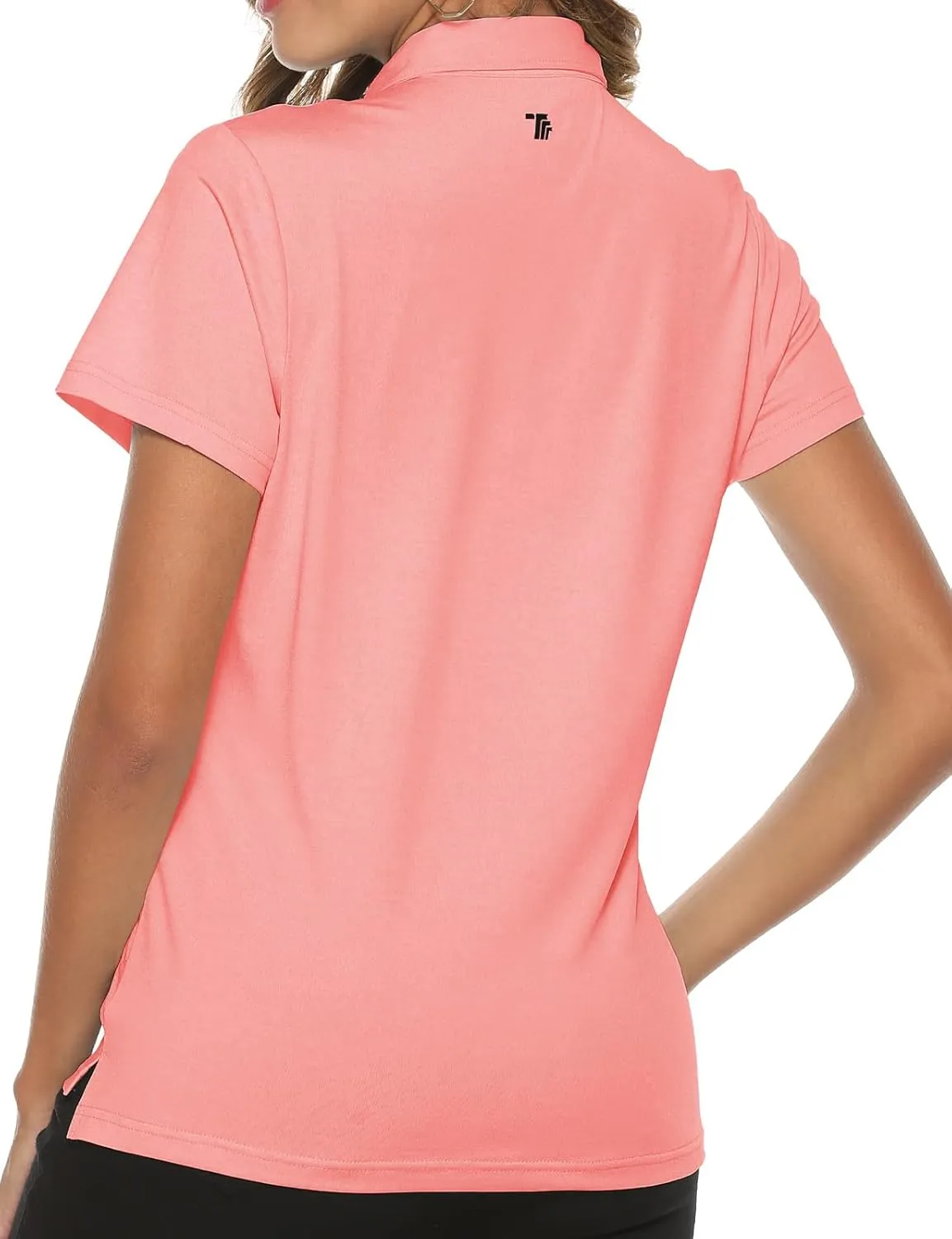 TBMPOY Women's Golf Polo Short Sleeve Shirts Lightweight Moisture Wicking Collared T Shirt Quick Dry 4-Button