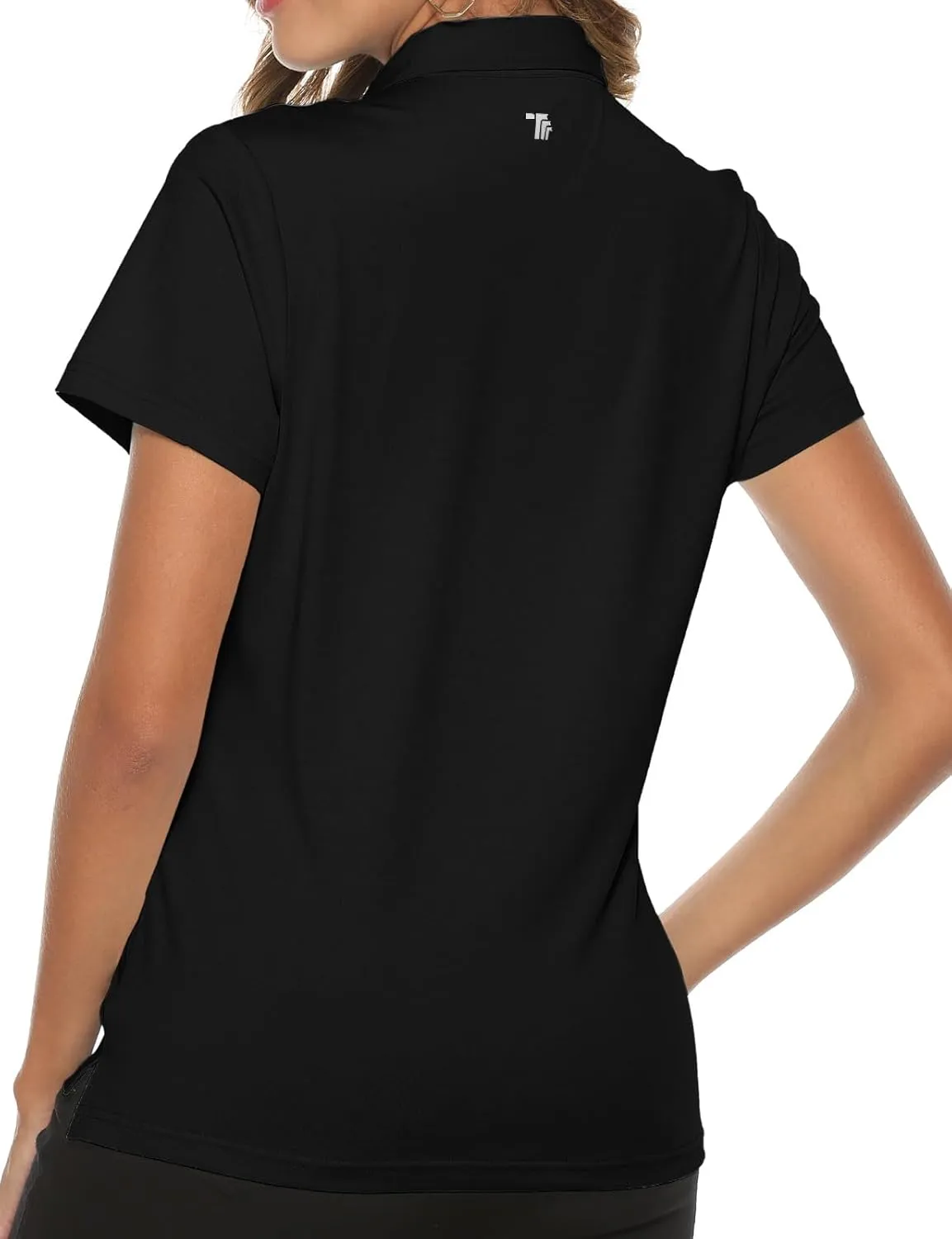 TBMPOY Women's Golf Polo Short Sleeve Shirts Lightweight Moisture Wicking Collared T Shirt Quick Dry 4-Button