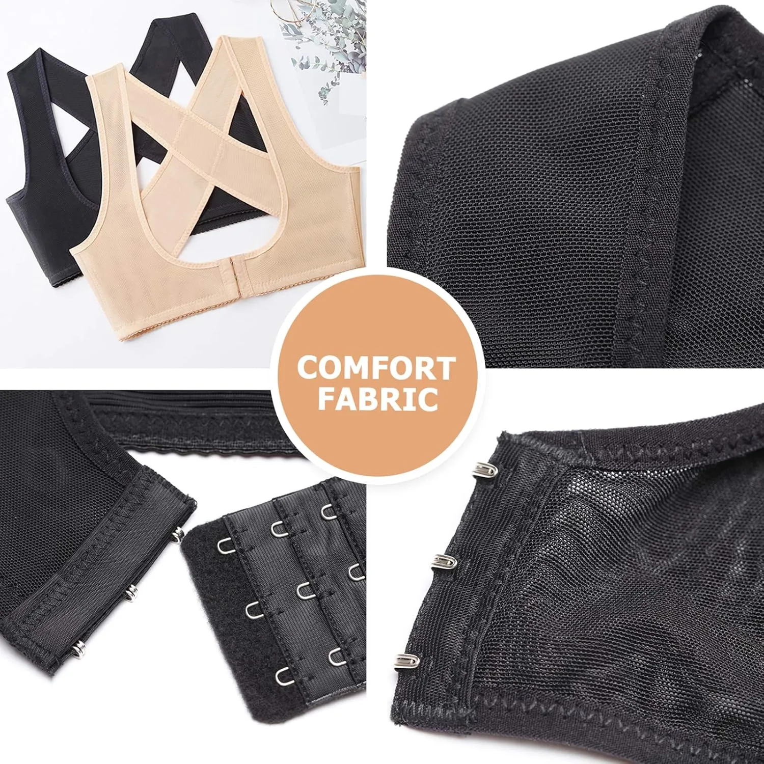 Werena Chest Brace Up for Women Posture Corrector Back Brace Support Bra Shaper X-Strap Vest Shapewear Tops