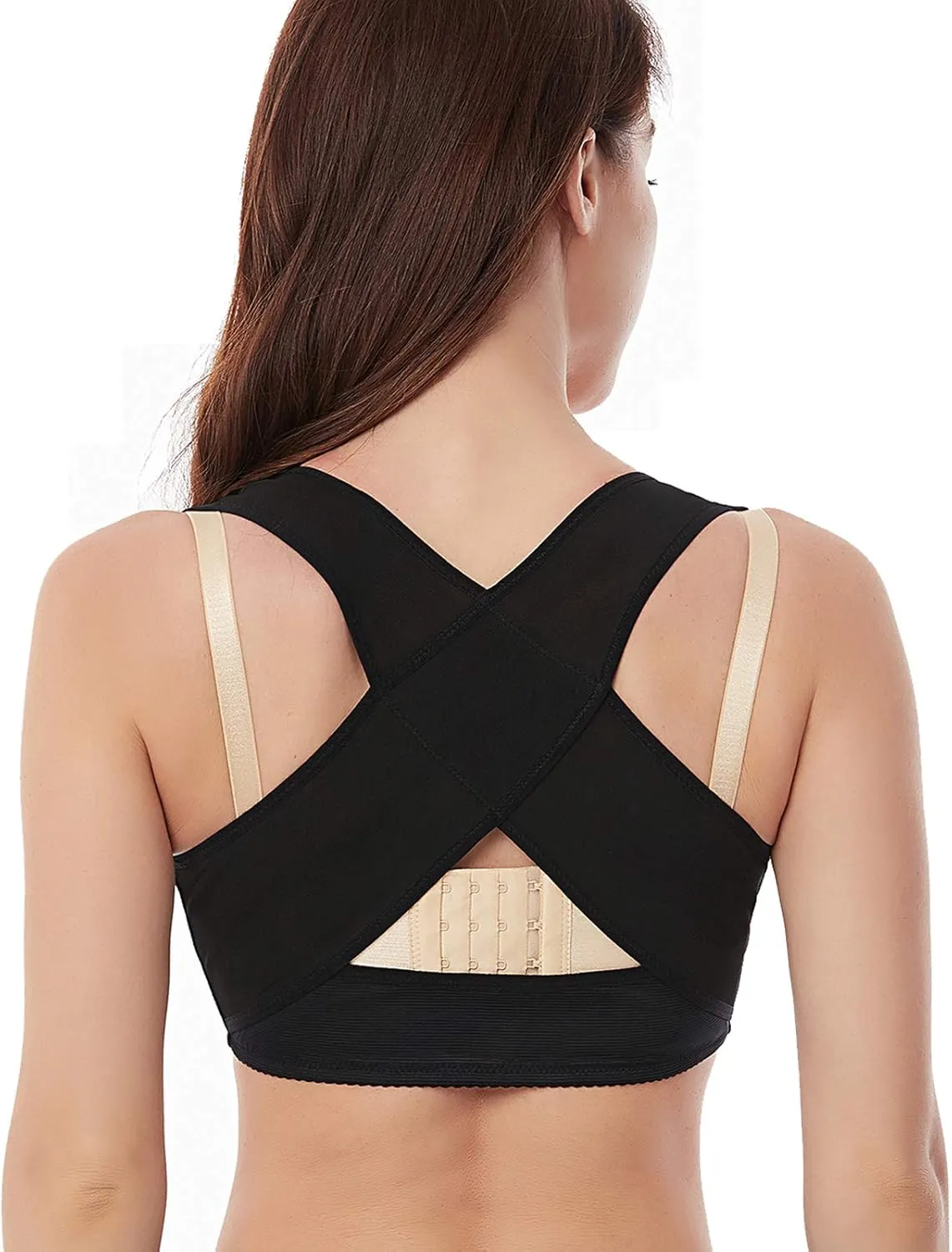 Werena Chest Brace Up for Women Posture Corrector Back Brace Support Bra Shaper X-Strap Vest Shapewear Tops